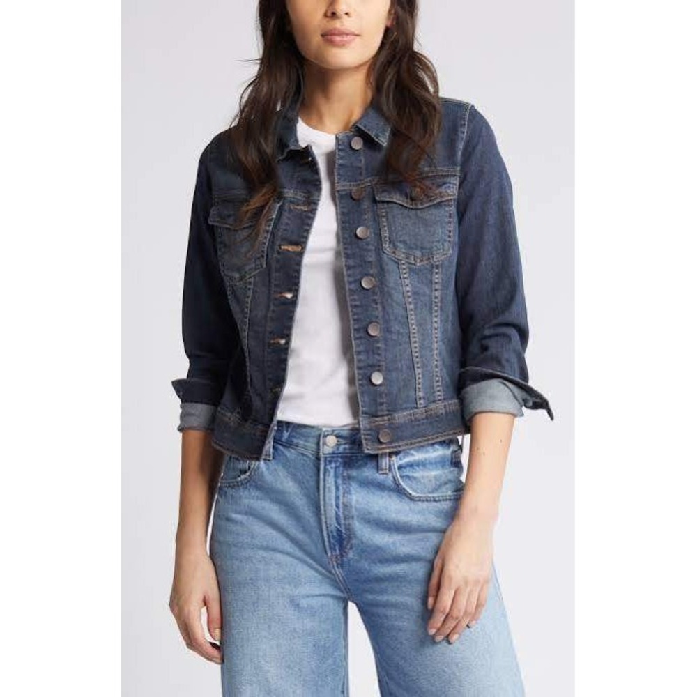 Kut from the Kloth Denim Jacket Womens Size M Medium Blue Jean Trucker Classic